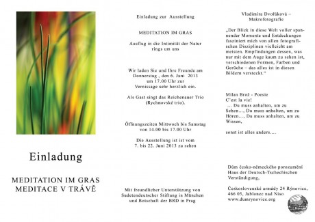 Einladung zur Ausstellung - Meditation im Gras