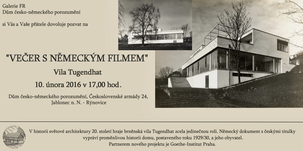 Pozvánka Večer s německým filmem - Vila Tugendhat