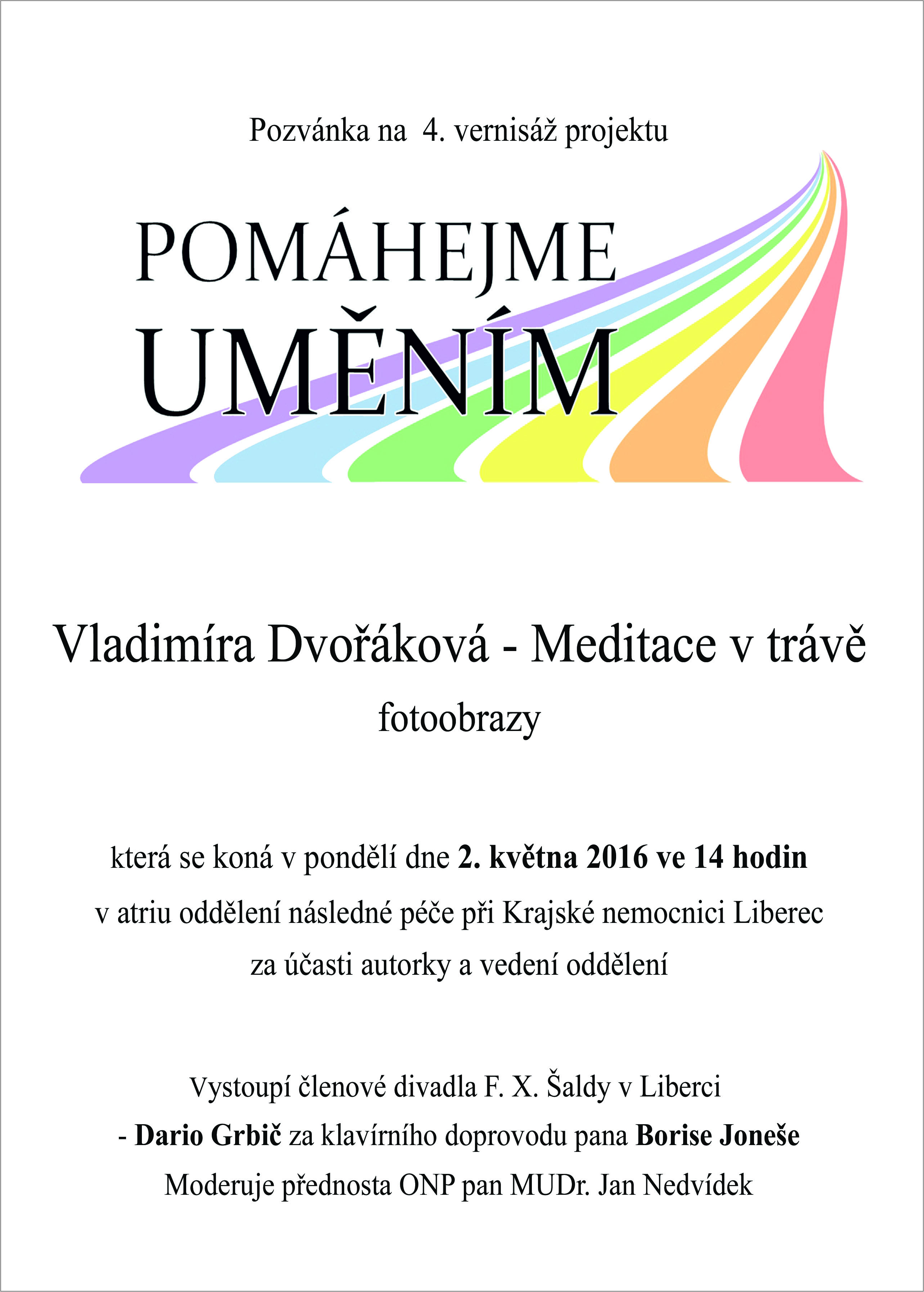 Pozvánka Pomáhejme uměním - Meditace v trávě