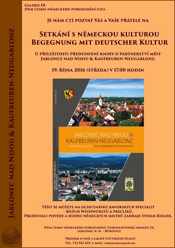 Pozvánka na Setkání přátel německé kultury - kniha