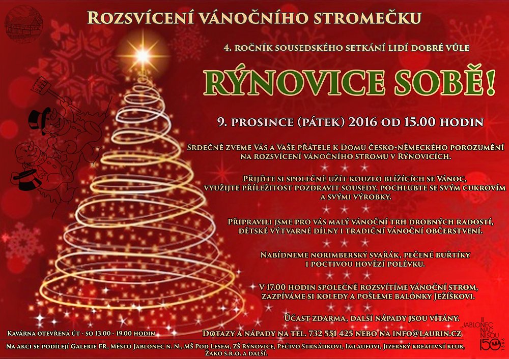 Rýnovice sobě - Rozsvícení vánočního stromečku 