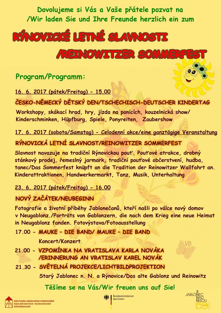 Plakát Rýnovické letní slavnosti - ČJNJ web