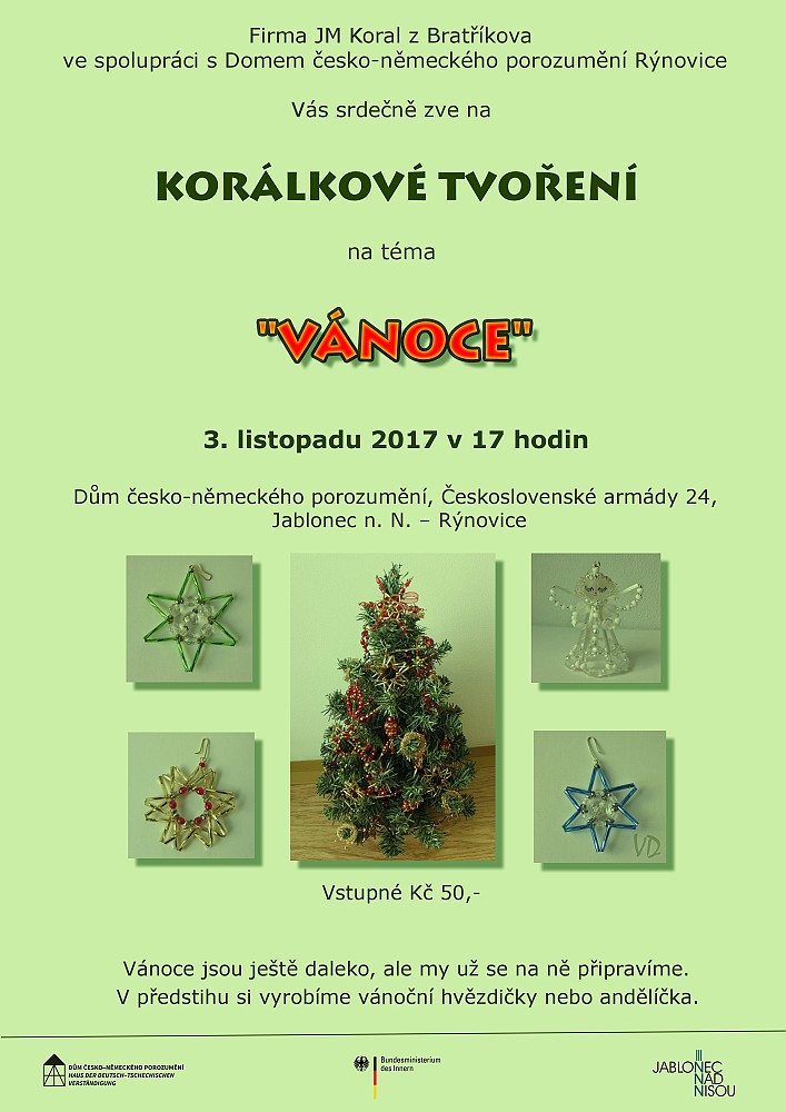 Pozvánka Tvůrčí dílna z korálků - listopad 2017